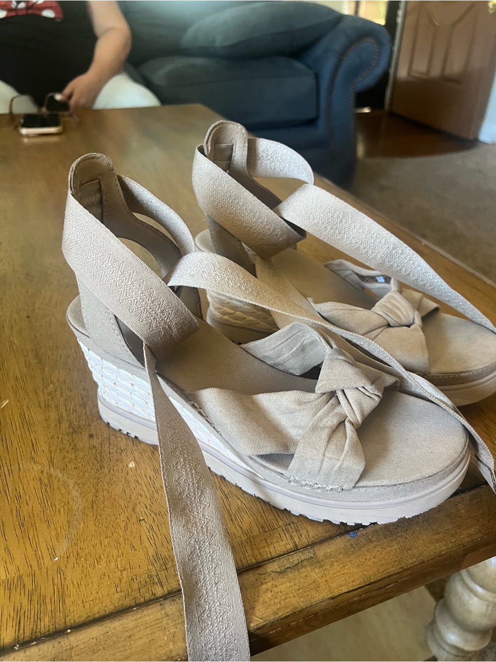 UGG Tan suede wedge sandals 8.5